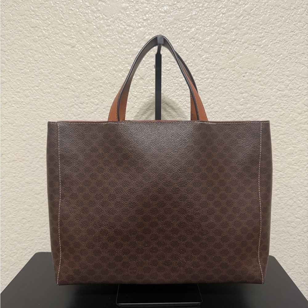 Celine Monogram Tote with Tan Leather Trim - Picture 3 of 8